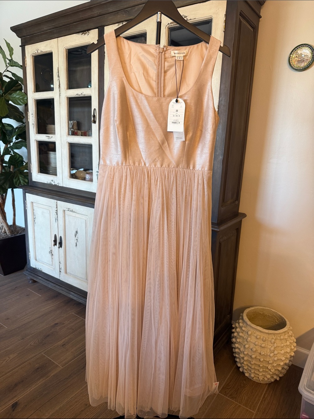 Monsoon Blush Pink Tulle Maxi Dress